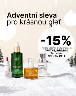 Čtvrtá adventní neděle = poslední šance na adventní slevu ✨ Tentokrát –15 % na značky APOTHE, British M, Terrazen a Cell...